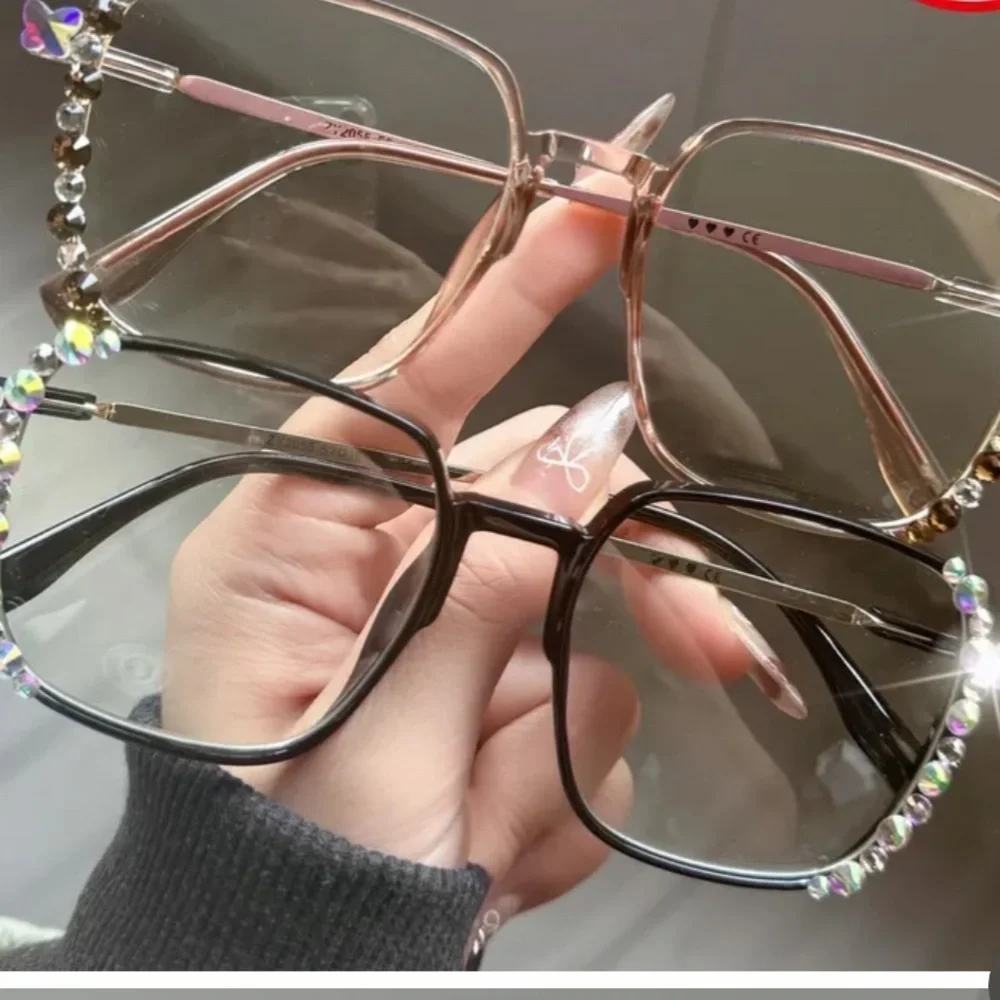 Laureles Women's Geometric Photochromic prescription +2.00 jeweled glasses